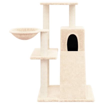 Árvore para gatos c/ postes arranhadores sisal 82 cm cor creme