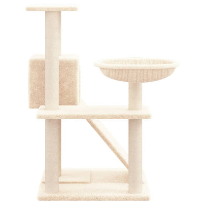 Árvore para gatos c/ postes arranhadores sisal 82 cm cor creme