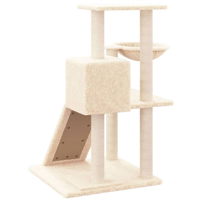 Árvore para gatos c/ postes arranhadores sisal 82 cm cor creme