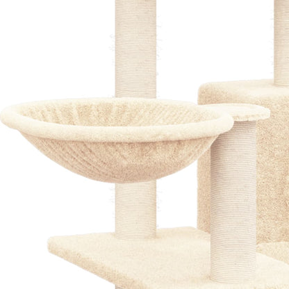 Árvore para gatos c/ postes arranhadores sisal 82 cm cor creme