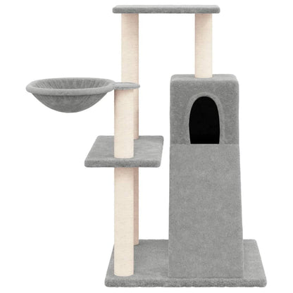 Árvore p/ gatos c/ postes arranhadores sisal 82 cm cinza-claro