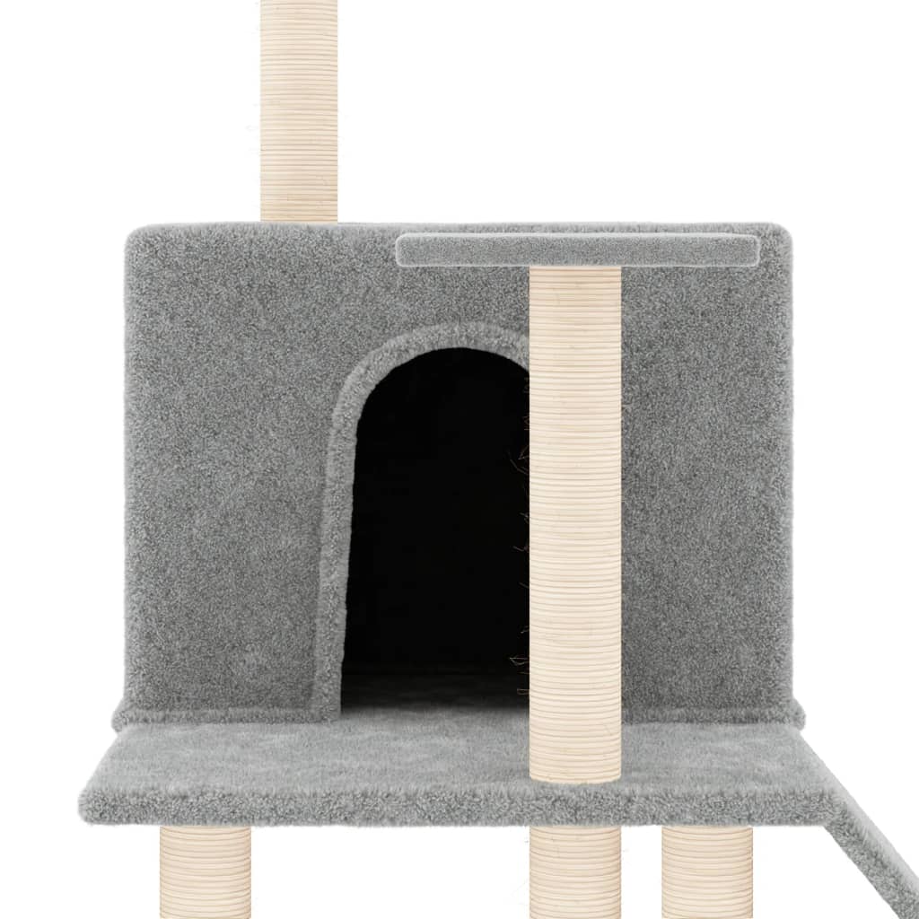 Árvore p/ gatos c/ postes arranhadores sisal 109 cm cinza-claro