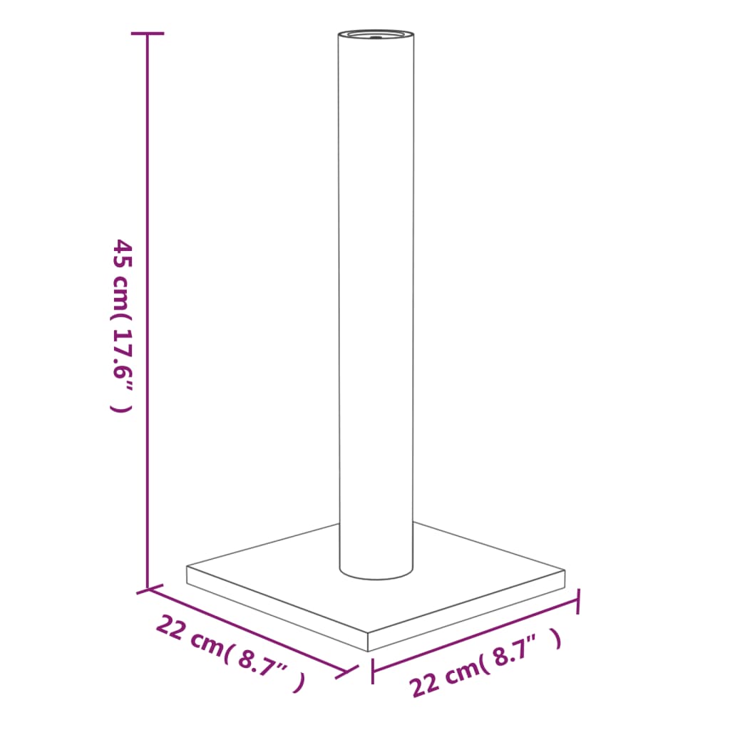 Poste arranhador para gatos 22x22x45 cm cinza-claro