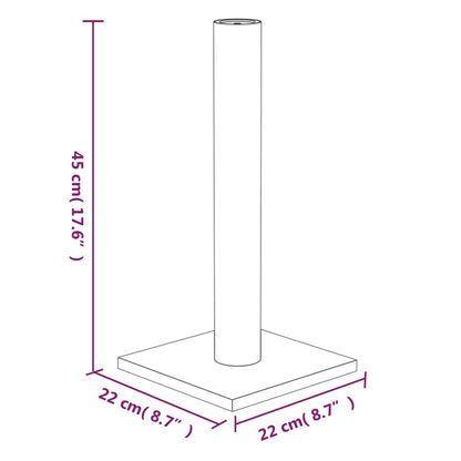 Poste arranhador para gatos 22x22x45 cm cinza-claro