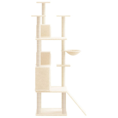 Árvore p/ gatos c/ postes arranhadores sisal 175 cm cor creme