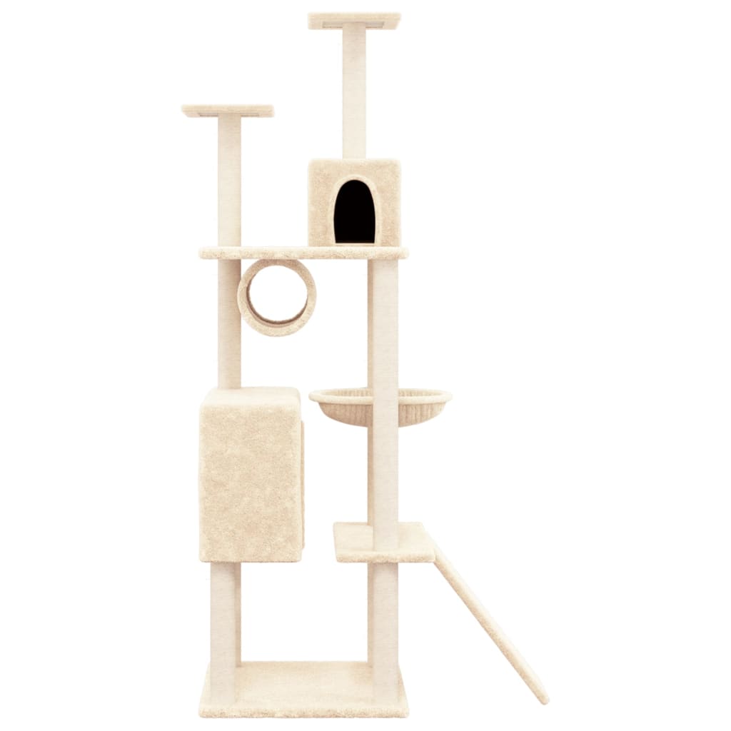 Árvore para gatos c/ postes arranhadores sisal 168 cm cor creme