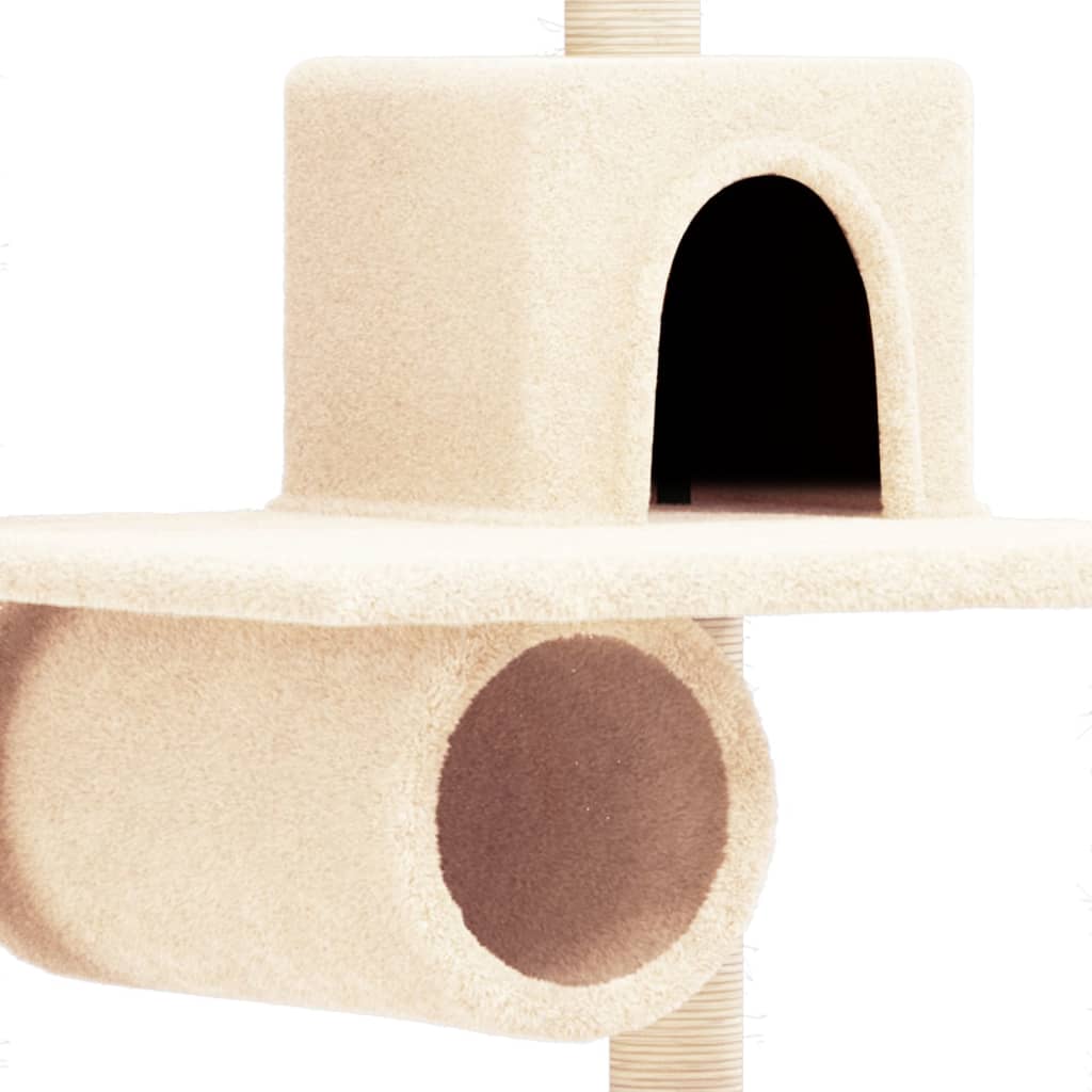 Árvore para gatos c/ postes arranhadores sisal 168 cm cor creme