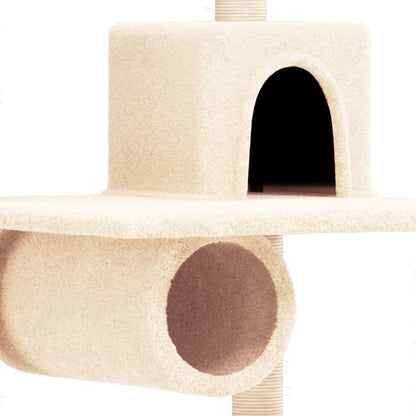 Árvore para gatos c/ postes arranhadores sisal 168 cm cor creme