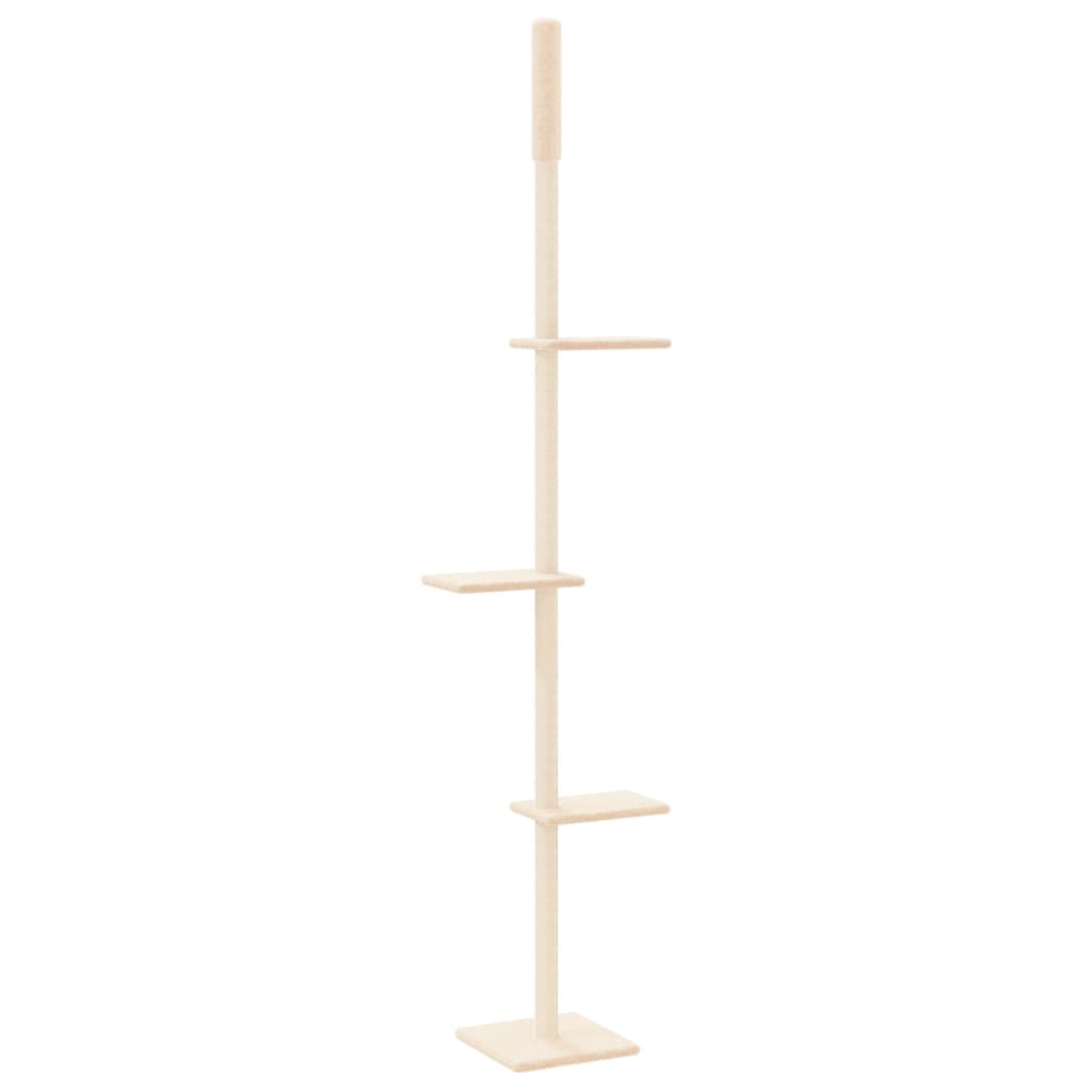 Árvore p/ gatos altura ajustável chão-teto 267,5-297,5 cm creme