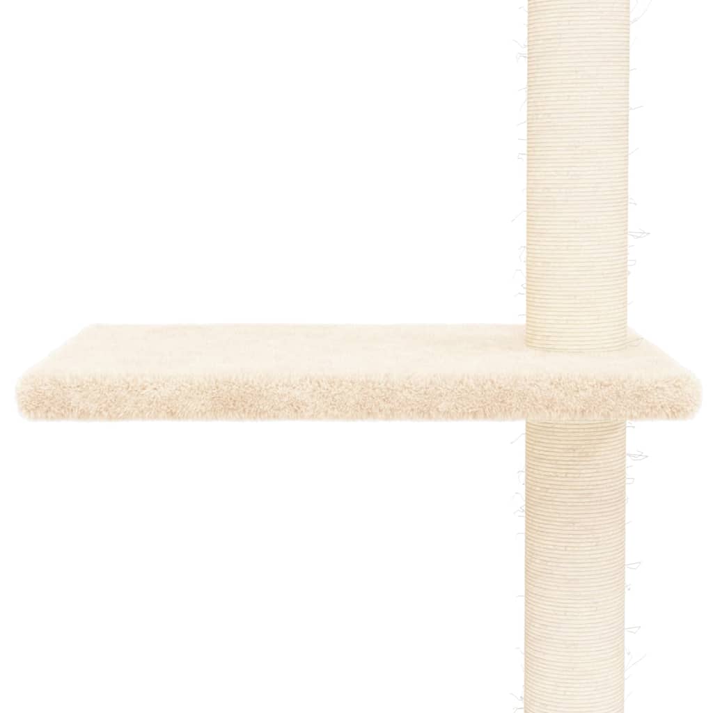 Árvore p/ gatos altura ajustável chão-teto 267,5-297,5 cm creme