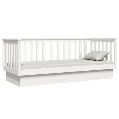 Sofá-cama 75x190 cm madeira de pinho maciça branco