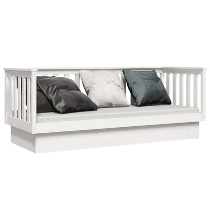 Sofá-cama 90x190 cm madeira de pinho maciça branco