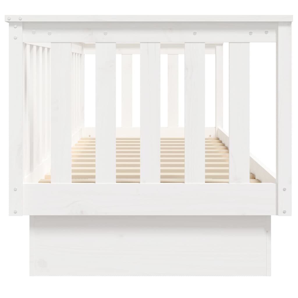 Sofá-cama 90x190 cm madeira de pinho maciça branco