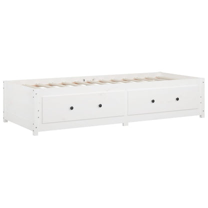 Sofá-cama 90 x 200 cm madeira de pinho maciça branco