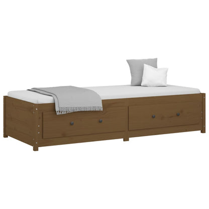 Sofá-cama de solteiro 90x190 cm pinho maciço castanho mel