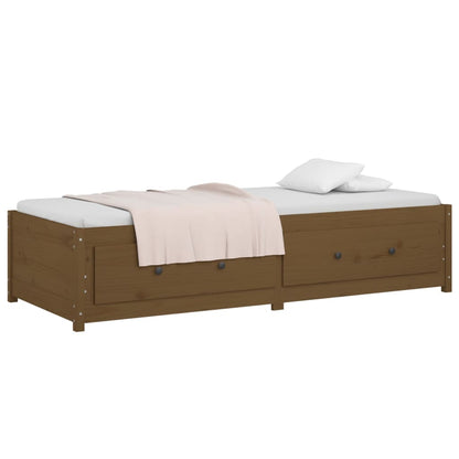 Sofá-cama de solteiro 90x190 cm pinho maciço castanho mel