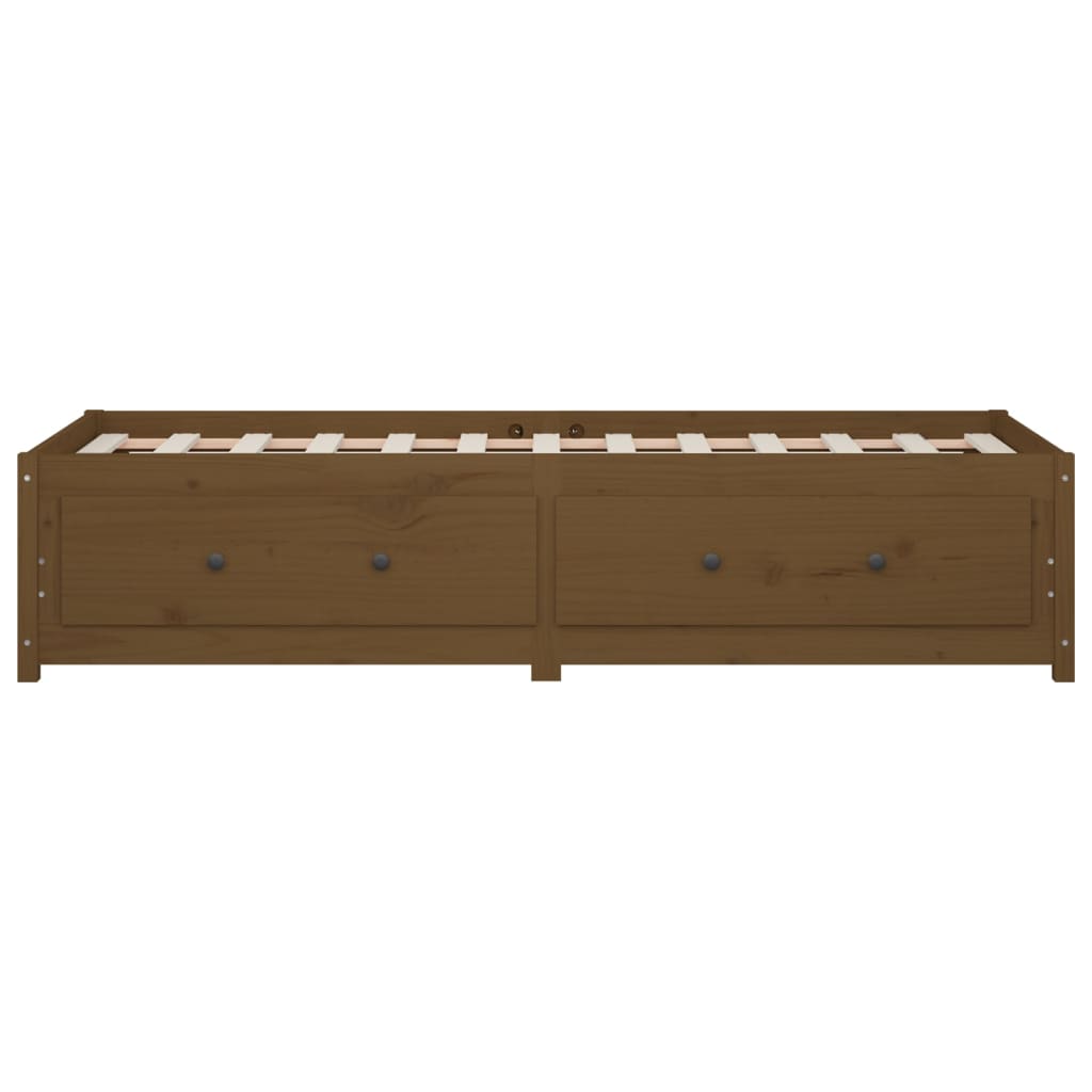 Sofá-cama de solteiro 90x190 cm pinho maciço castanho mel