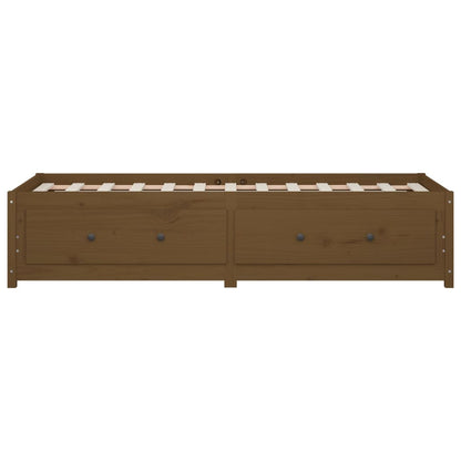 Sofá-cama de solteiro 90x190 cm pinho maciço castanho mel