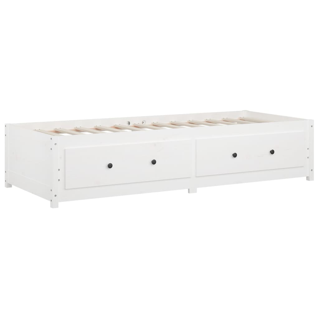 Sofá-cama de solteiro pequeno 75x190 cm pinho maciço branco