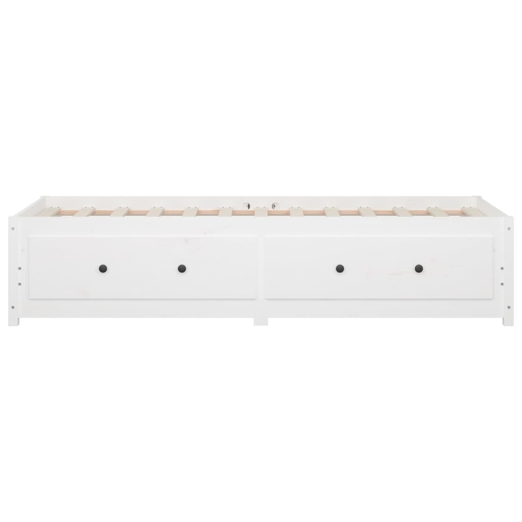 Sofá-cama de solteiro pequeno 75x190 cm pinho maciço branco