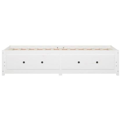 Sofá-cama de solteiro pequeno 75x190 cm pinho maciço branco