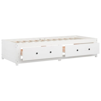 Sofá-cama de solteiro pequeno 75x190 cm pinho maciço branco