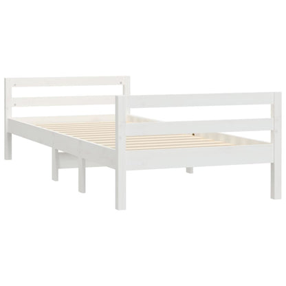 Estrutura de cama 90x200 cm madeira de pinho maciça branco