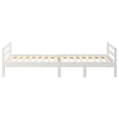 Estrutura de cama 90x200 cm madeira de pinho maciça branco