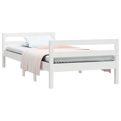 Estrutura de cama 80x200 cm madeira de pinho maciça branco