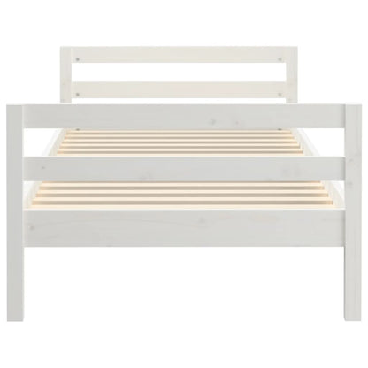 Estrutura de cama 90x190 cm madeira de pinho maciça branco