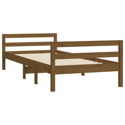 Estrutura de cama 90x190cm madeira de pinho maciça castanho mel