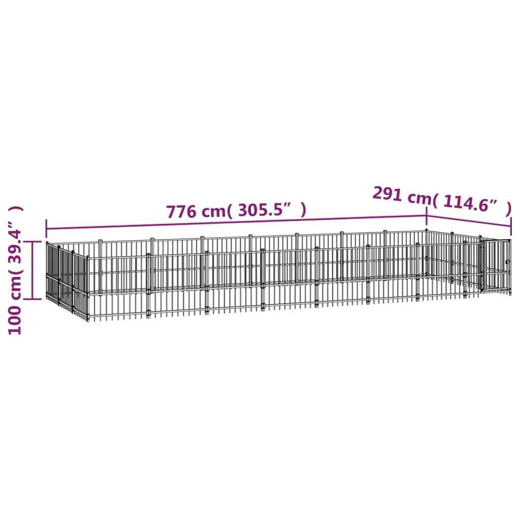 Canil de exterior 22,58 m² aço