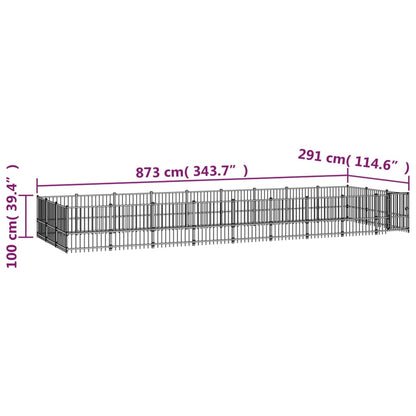 Canil de exterior 25,4 m² aço