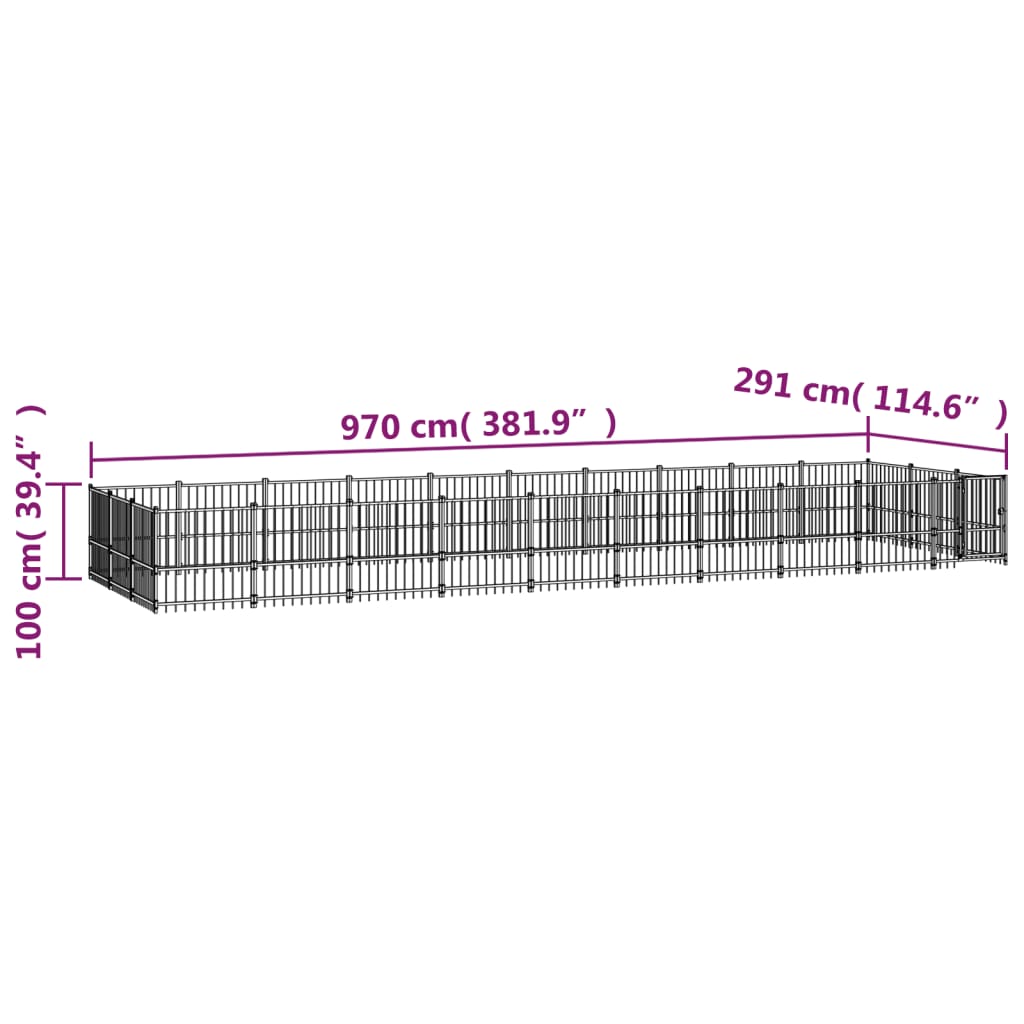 Canil de exterior 28,23 m² aço