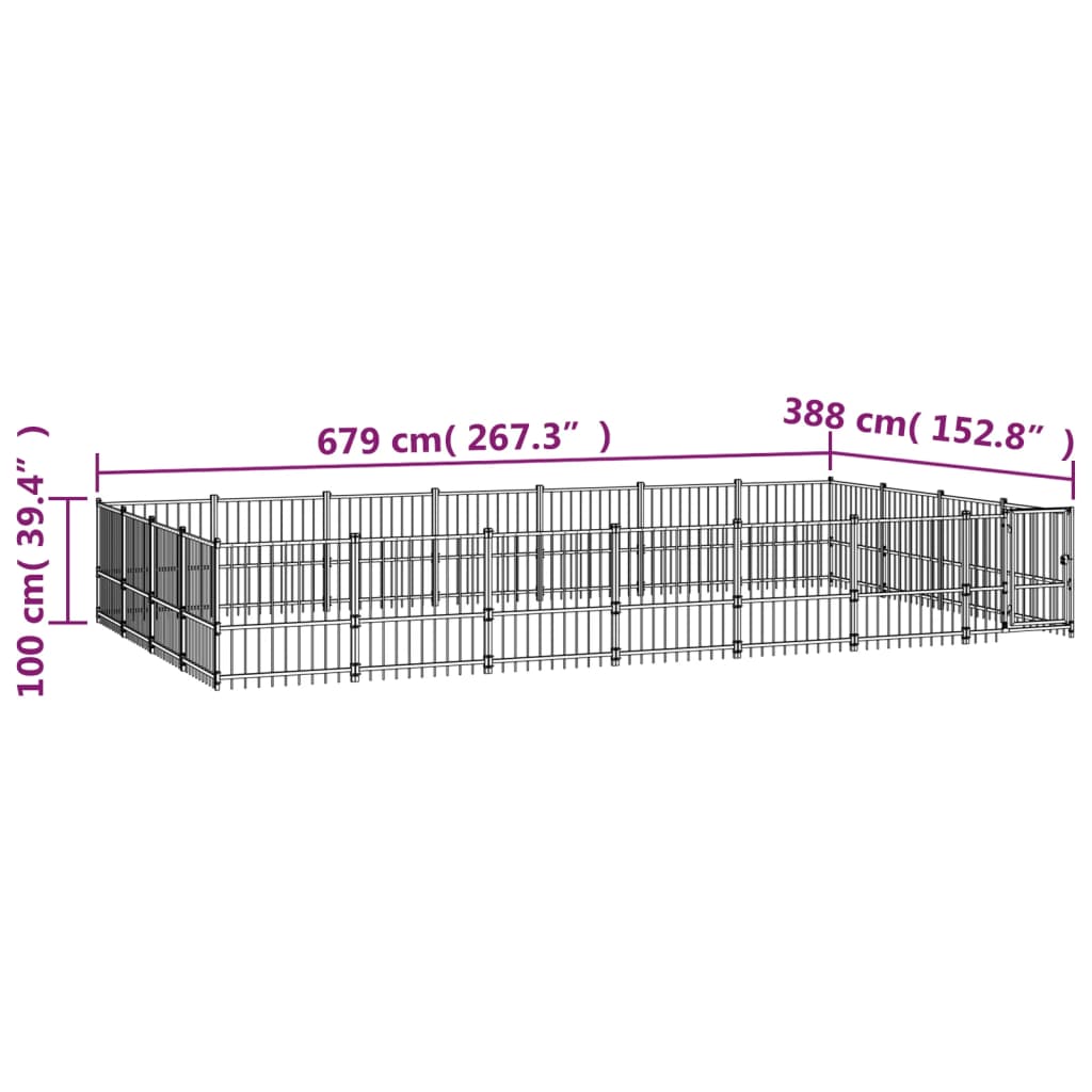 Canil de exterior 26,35 m² aço