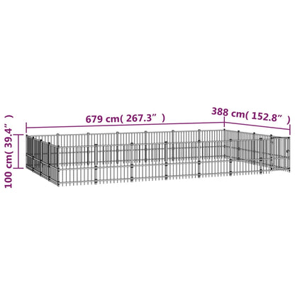 Canil de exterior 26,35 m² aço