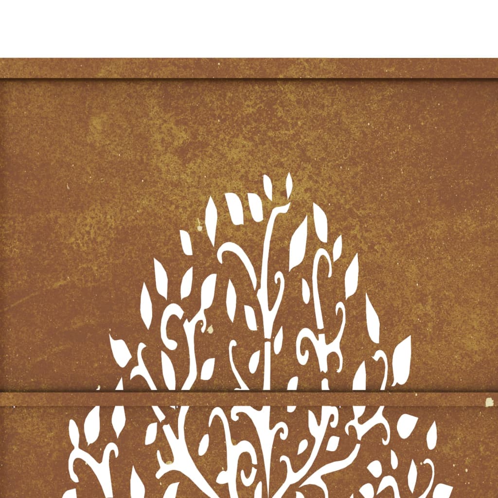 Portão de jardim 105x205 cm aço corten design árvore