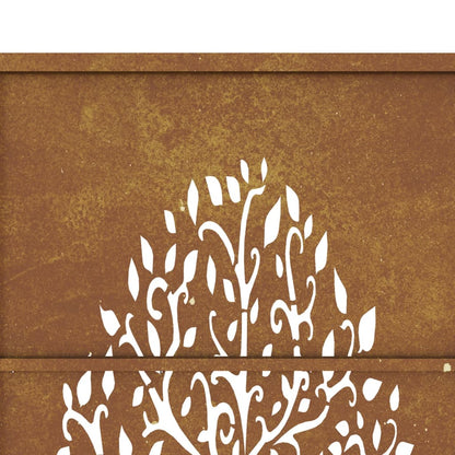 Portão de jardim 105x205 cm aço corten design árvore