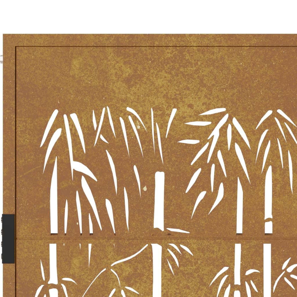 Portão de jardim 105x80 cm aço corten design bambu