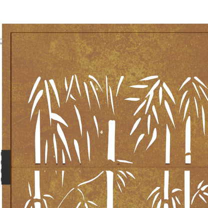 Portão de jardim 105x205 cm aço corten design bambu