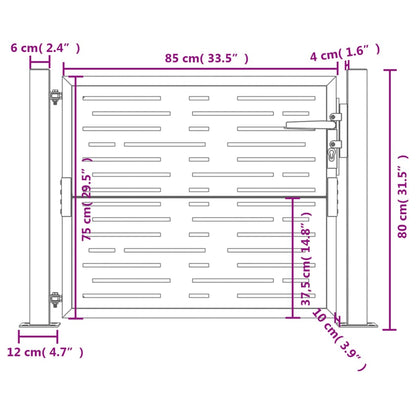 Portão de jardim 105x80 cm aço design quadrados antracite