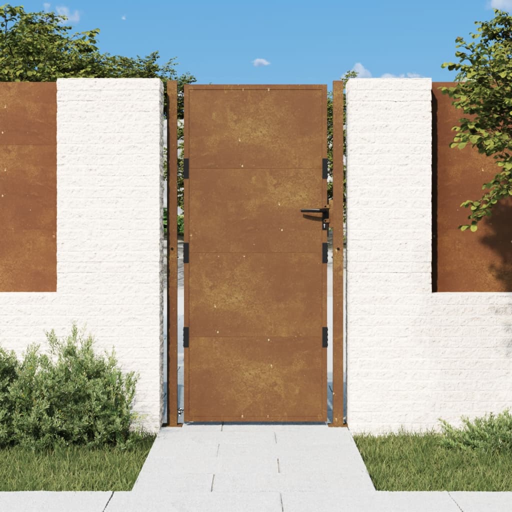 Portão de jardim 105x180 cm aço corten