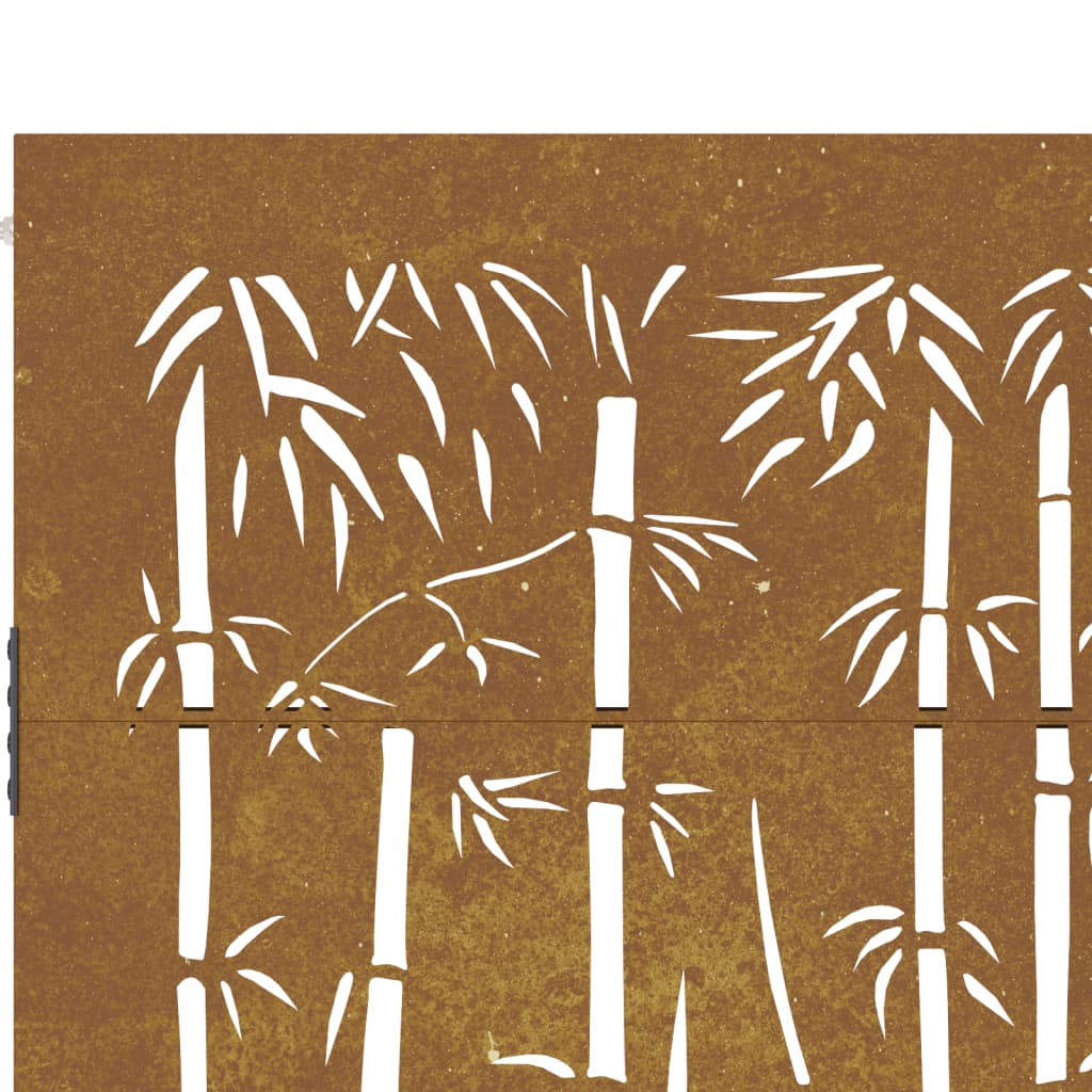 Portão de jardim 85x150 cm aço corten design bambu