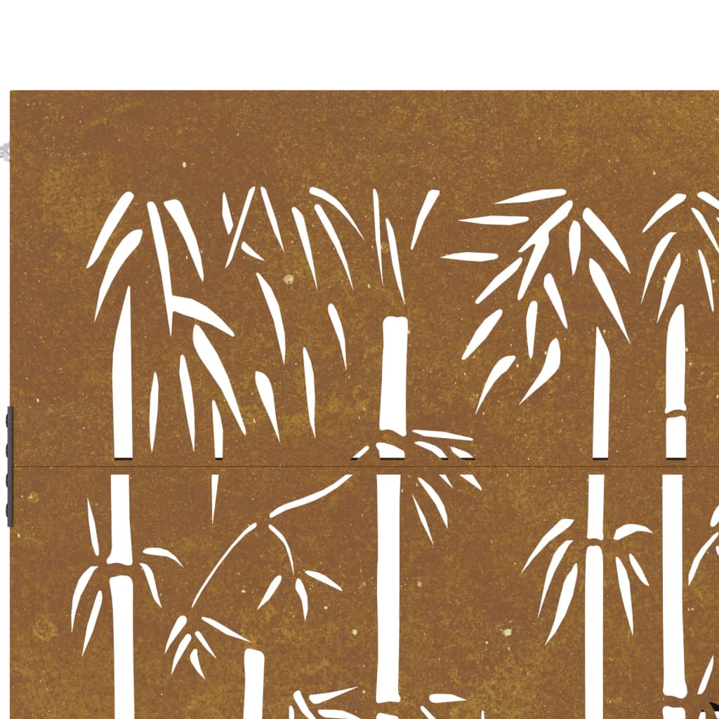 Portão de jardim 105x205 cm aço corten design bambu