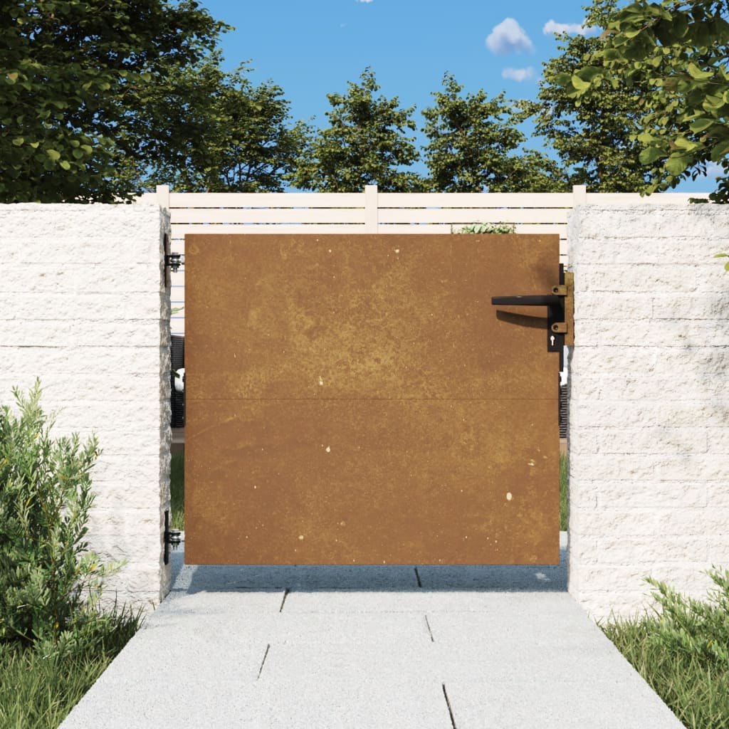 Portão de jardim 85x75 cm aço corten