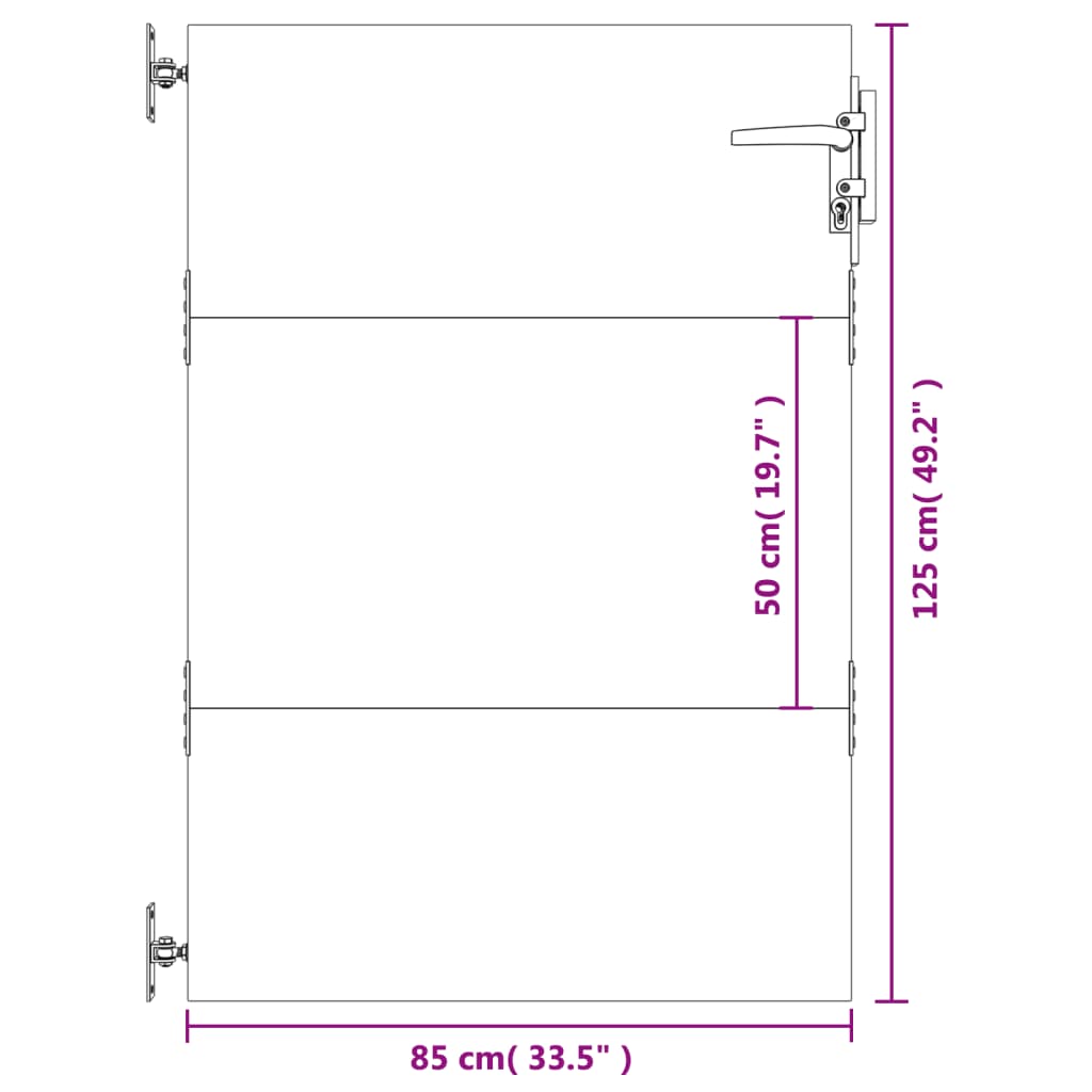 Portão de jardim 85x125 cm aço corten