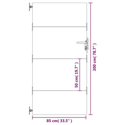 Portão de jardim 85x200 cm aço corten