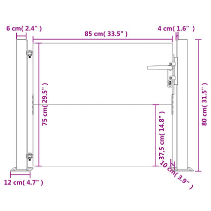 Portão de jardim 105x80 cm aço corten