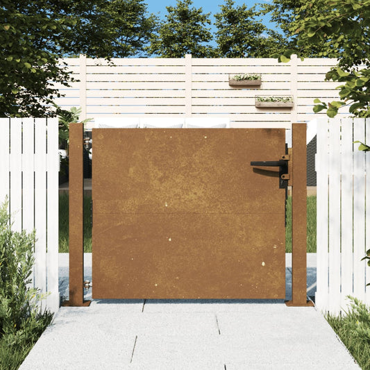 Portão de jardim 105x80 cm aço corten