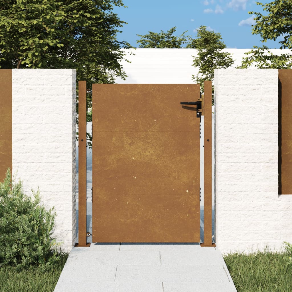 Portão de jardim 105x130 cm aço corten